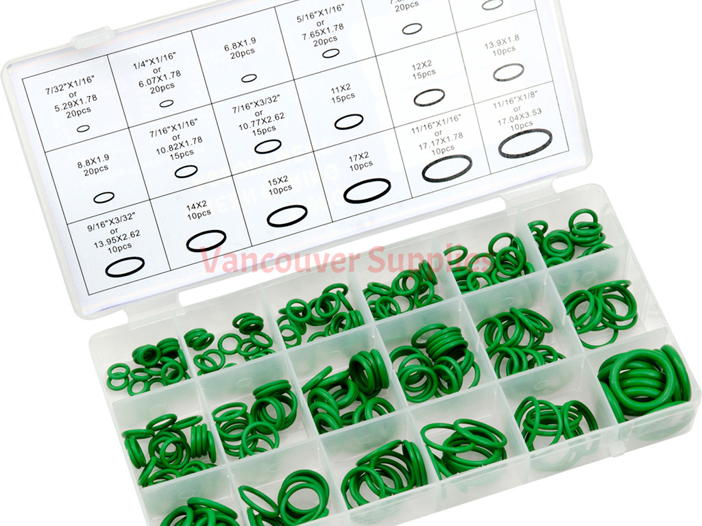 Assortment Air Conditioning HNBR O Ring Set Car AC Repair Green Seals